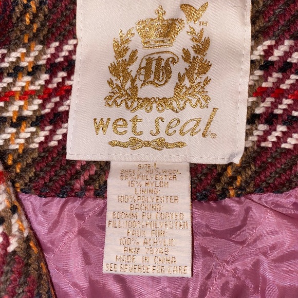 Wet Seal Plaid Vest with Faux Fur Hood - Picture 3 of 3